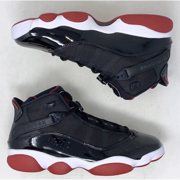 BRAND NEW Air Jordan 6 Rings Bred Black Sneakers, Size 11.5 US 322992-062